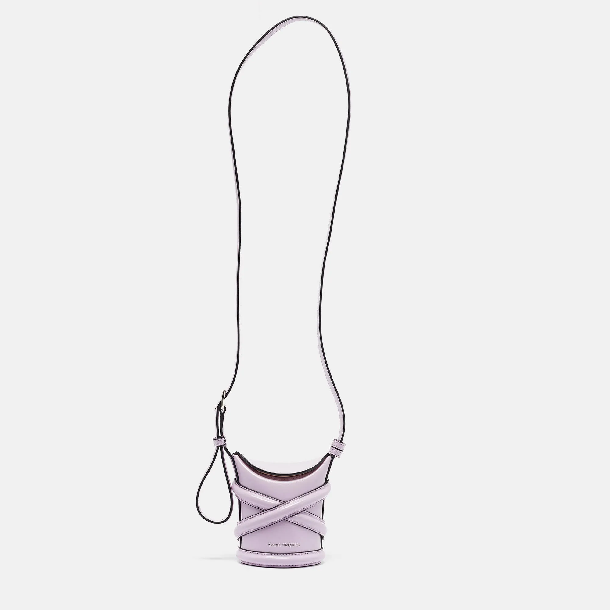 Lilac Leather Mini The Curve Bucket Bag