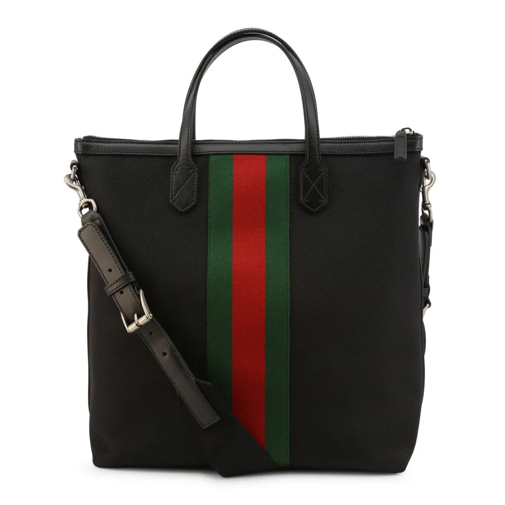 Luxurious Leather and Fabric Handbag - Made in Italy