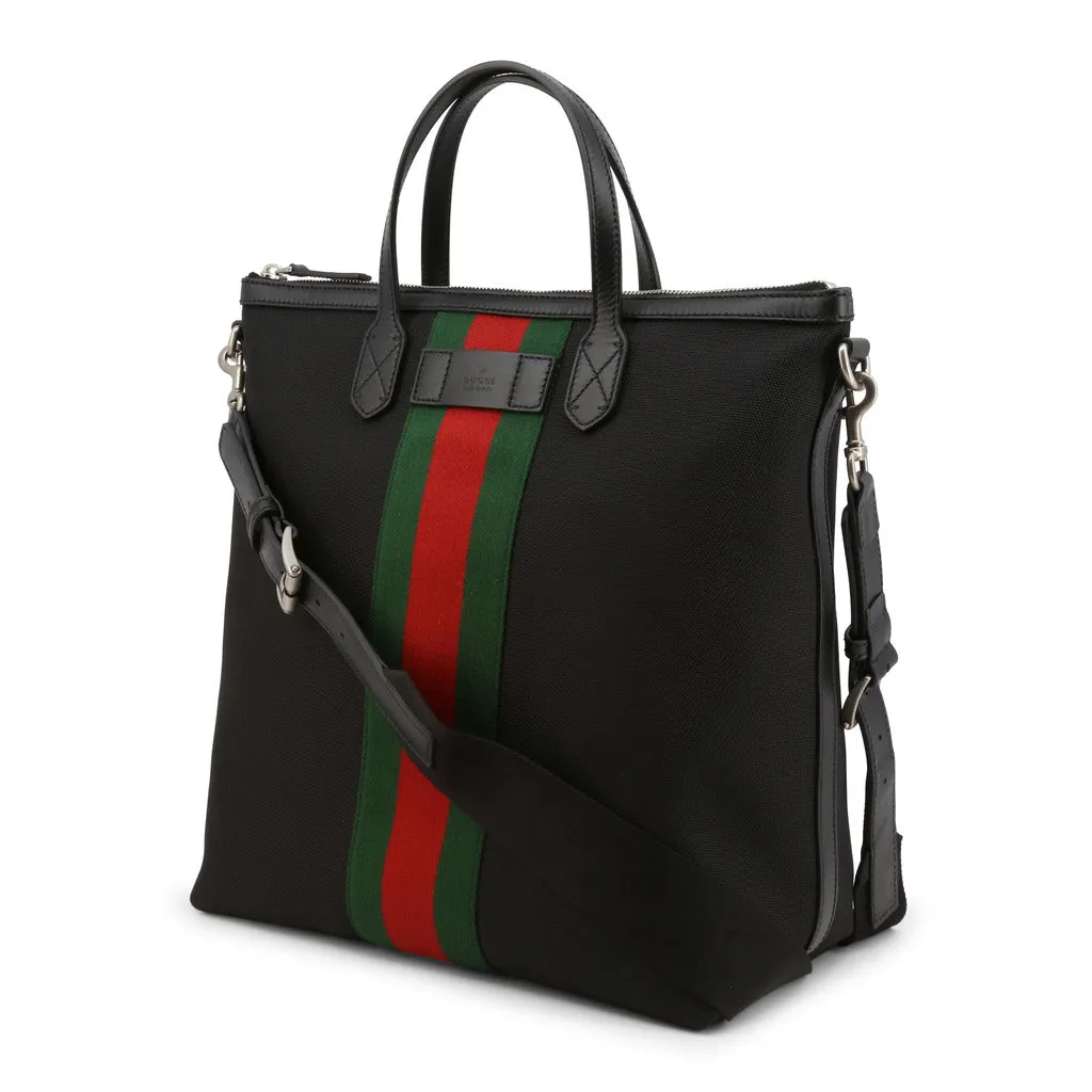 Luxurious Leather and Fabric Handbag - Made in Italy