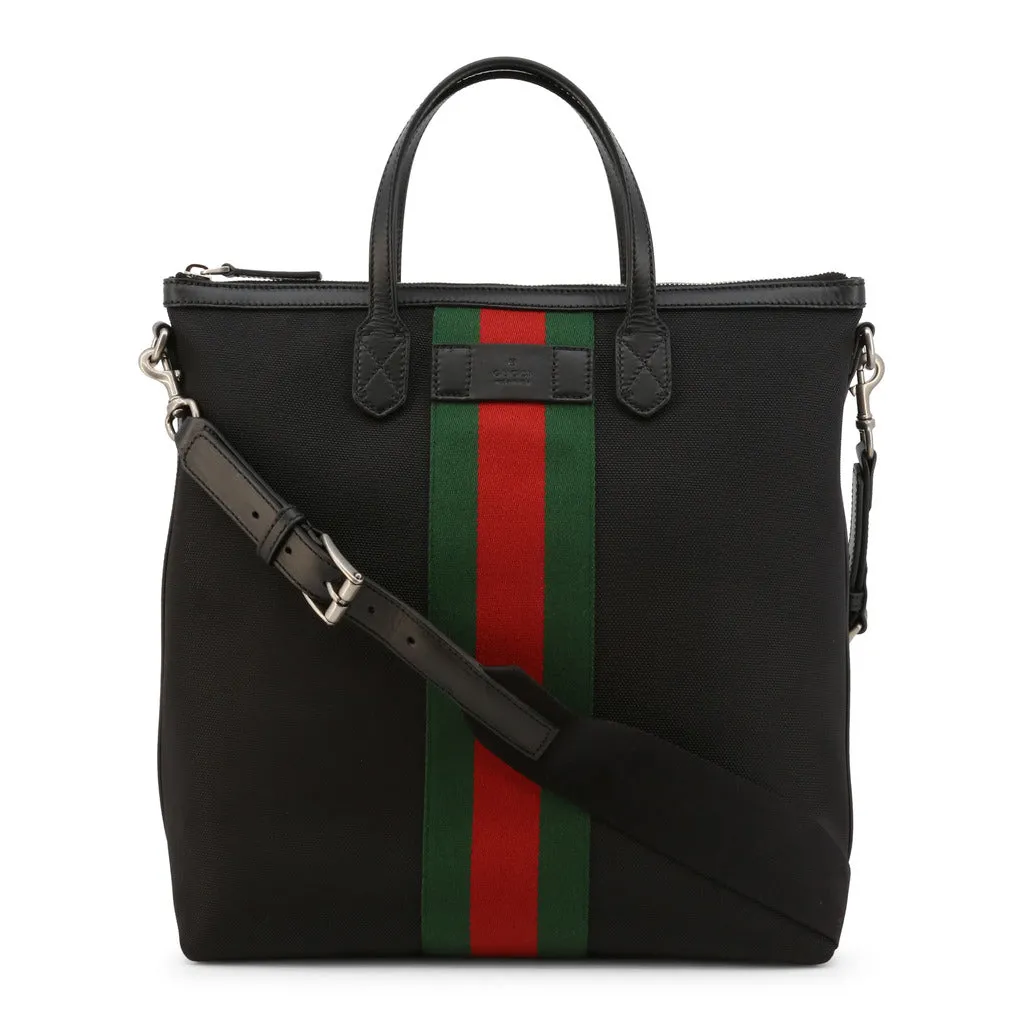 Luxurious Leather and Fabric Handbag - Made in Italy