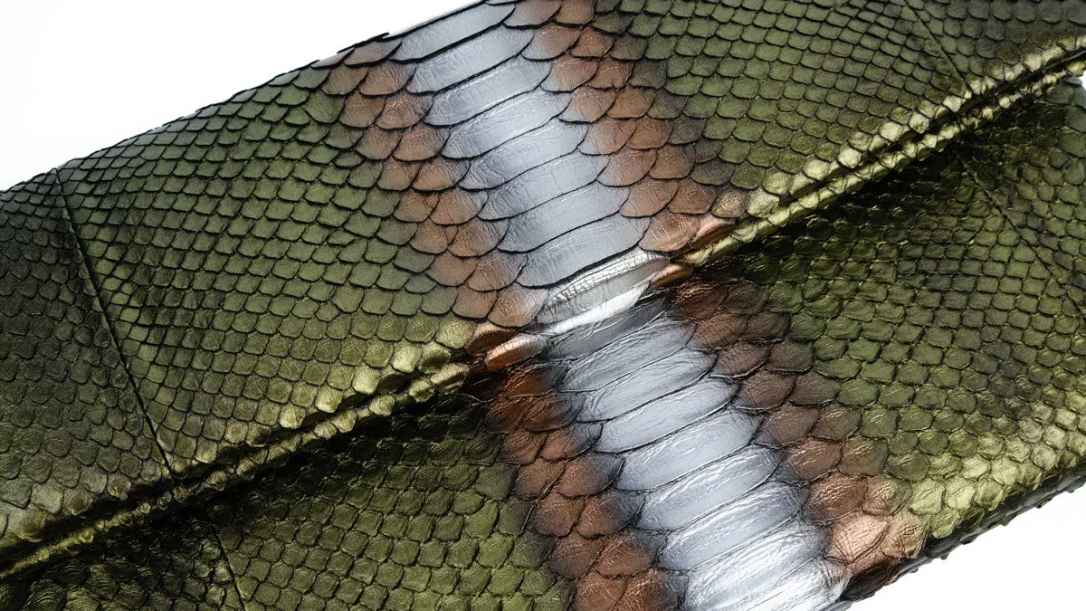 Mandalay Metallic Olive Foldover Clutch