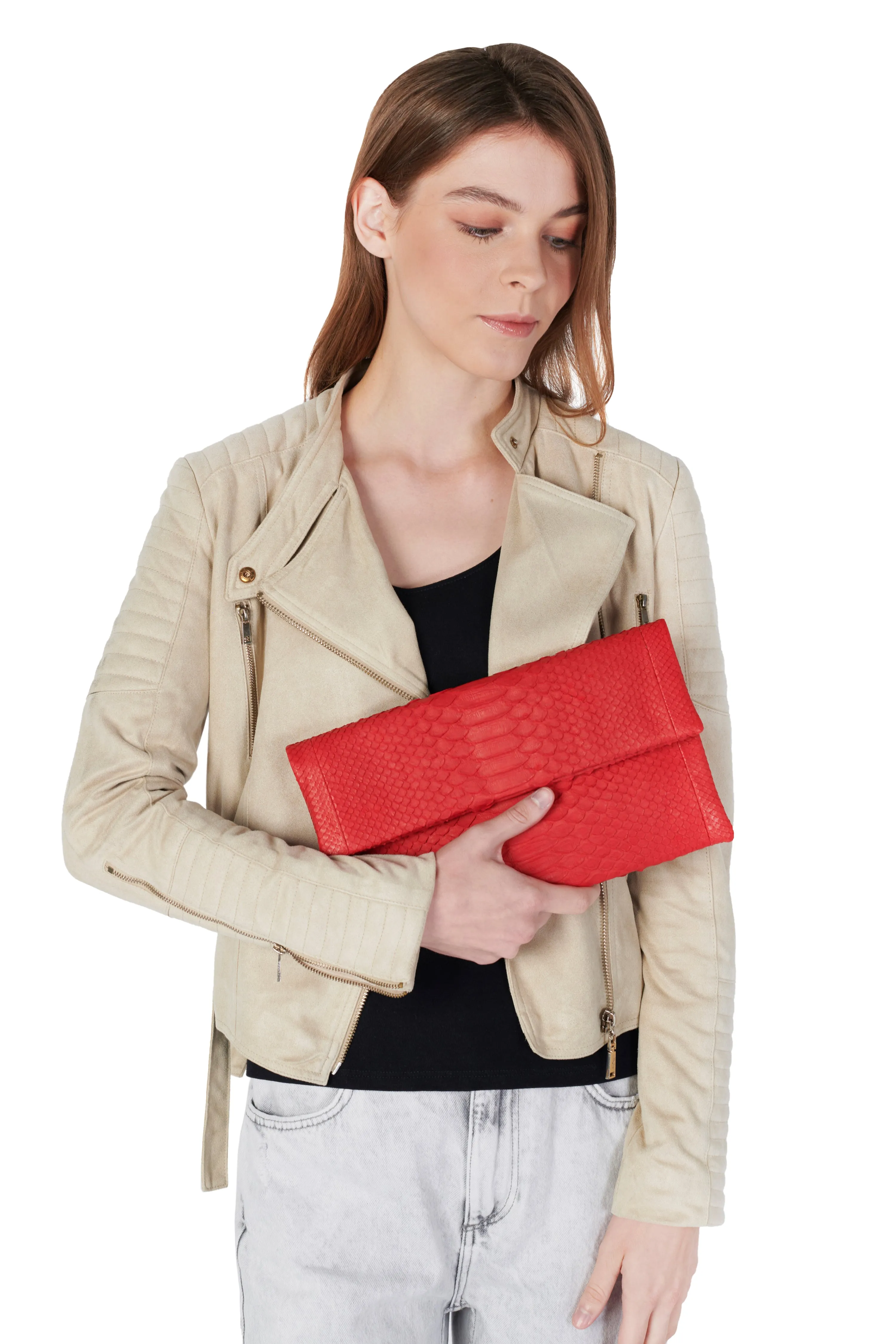 Mandalay Scarlet Foldover Clutch