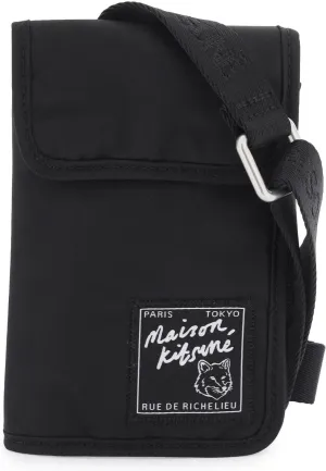 Men's Nylon Neck Pouch in Black | LM05362WQ1001