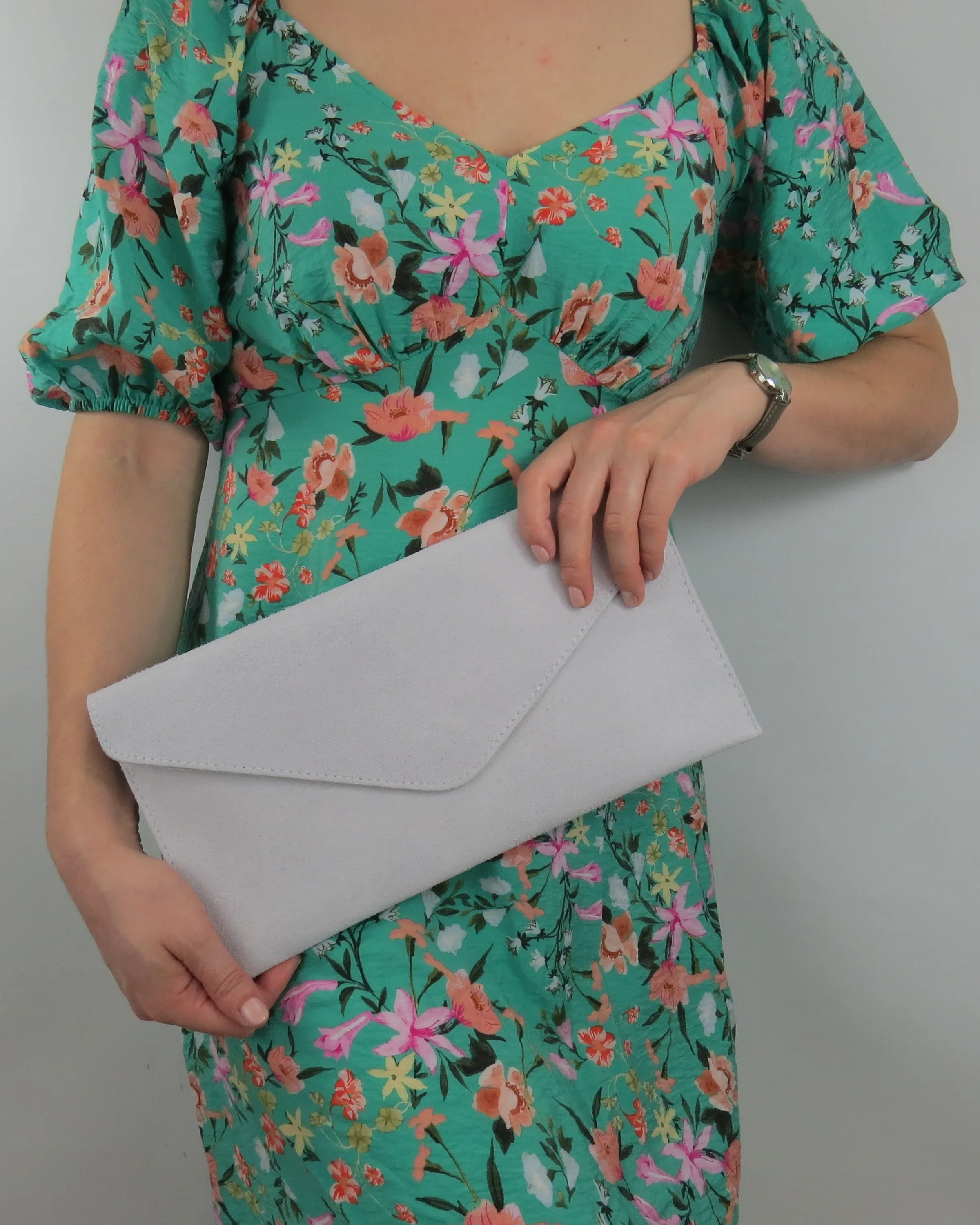 Metallic Teal Blue Cyan Blue Envelope Clutch Bag