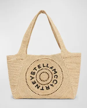 Mini Logo Eco Crochet Raffia Tote Bag