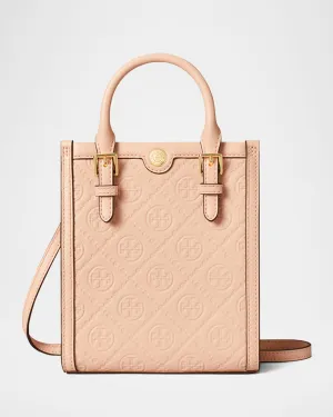 Mini T Monogram Leather North-South Tote Bag