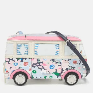 Multicolor Printed Leather California Dreaming Surf 3d Van Crossbody Bag
