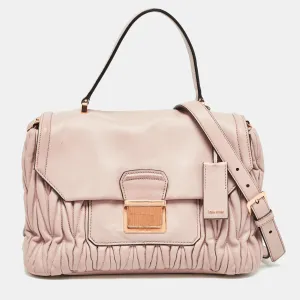 Old Rose Matelass&eacute; Leather Top Handle Bag
