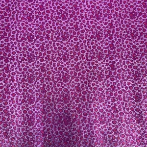 Purple | Fuchsia Leopard Print Glitter Canvas Vinyl Fabric