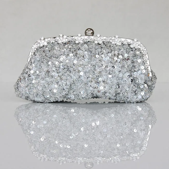 Sequin With Crystal/ Rhinestone Chain Shoulder Bags