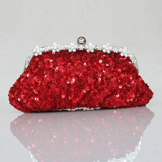 Sequin With Crystal/ Rhinestone Chain Shoulder Bags