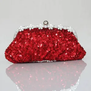 Sequin With Crystal/ Rhinestone Chain Shoulder Bags