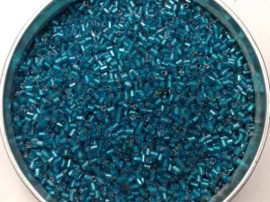 Teal Blue Silverline 2 Cut Glass Seed Beads- 2 mm