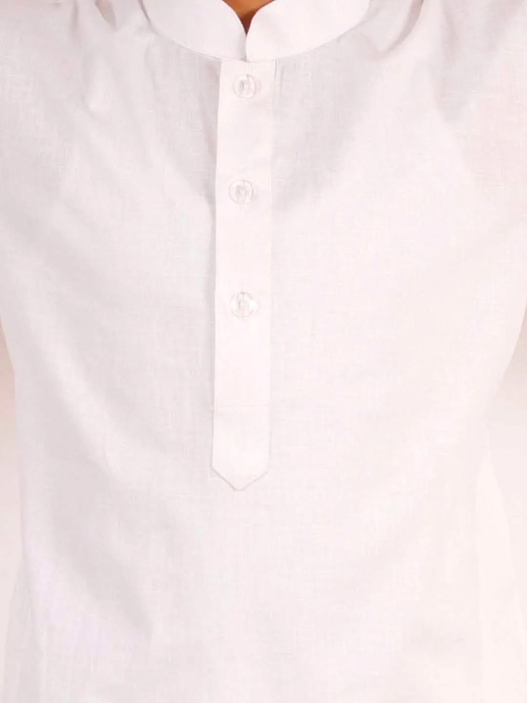 VASTRAMAY Boy's White Kurta and Dhoti Set
